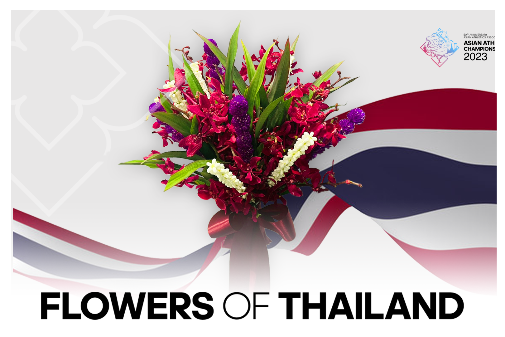 Celebrating the finish line with Thai flowers.